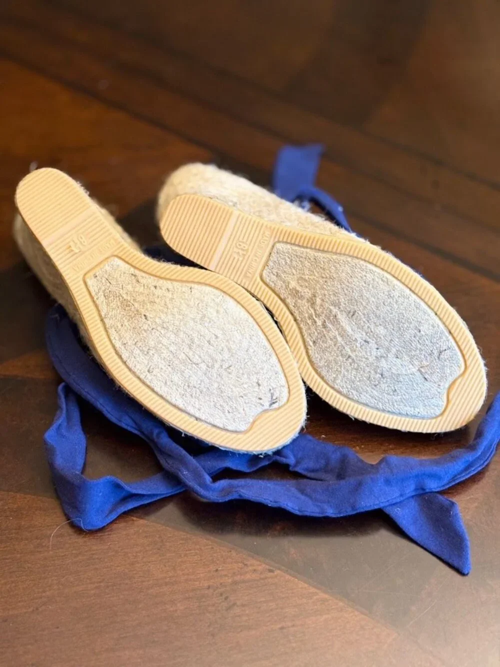 Old Navy Blue Lace Up Espadrille Wedge Sandals - Size 8.5